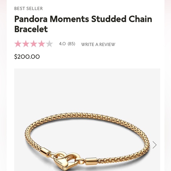 NEW Pandora Moments Studded Chain Bracelet **GOLD** Valued at $750! - Picture 4 of 9